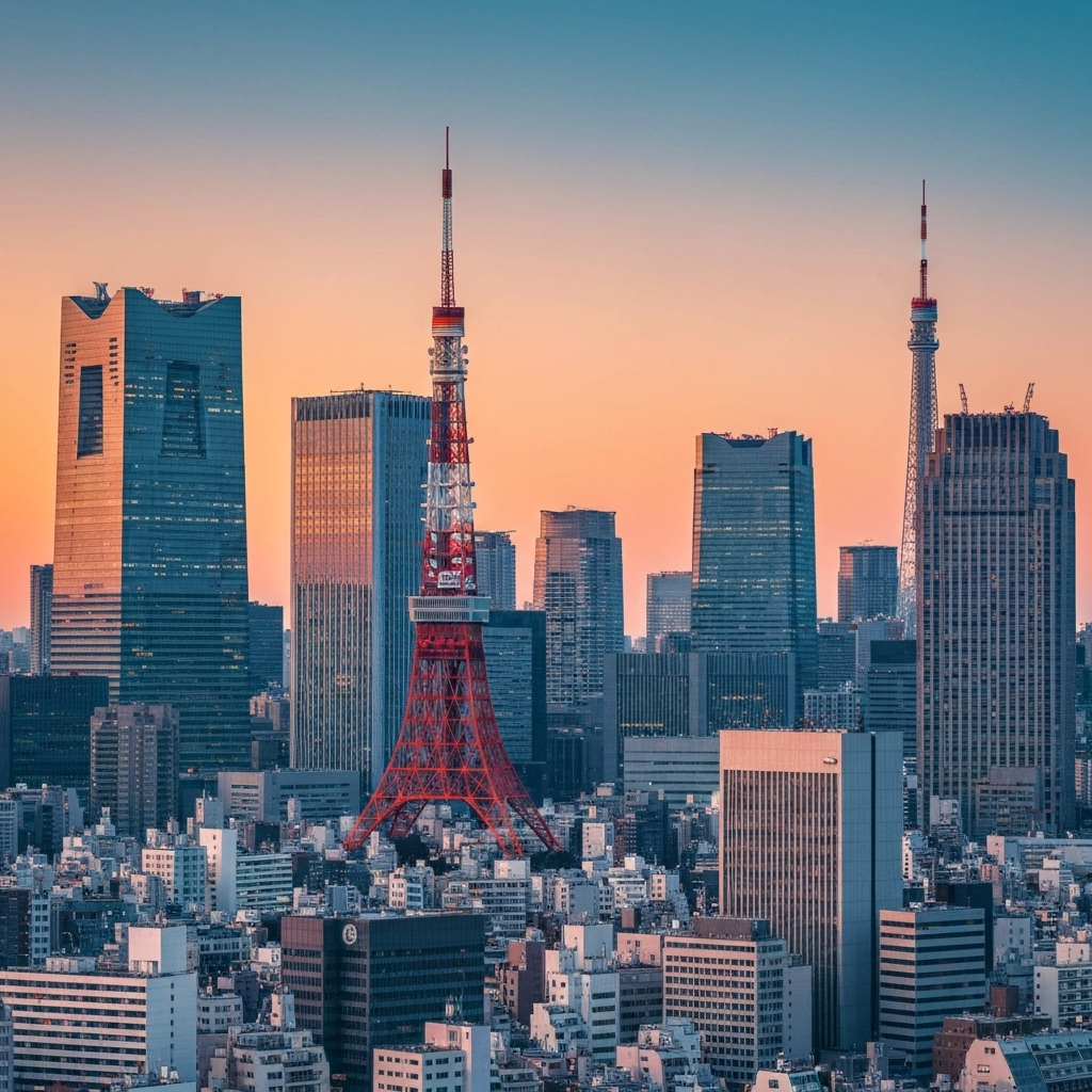 Tokyo skyline illustration